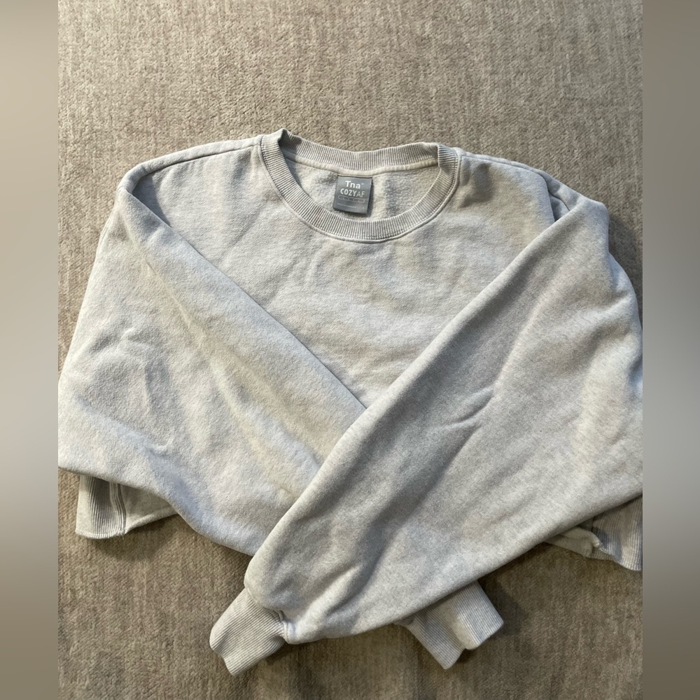 Aritzia - Cozy Fleece Cropped Crewneck Gray